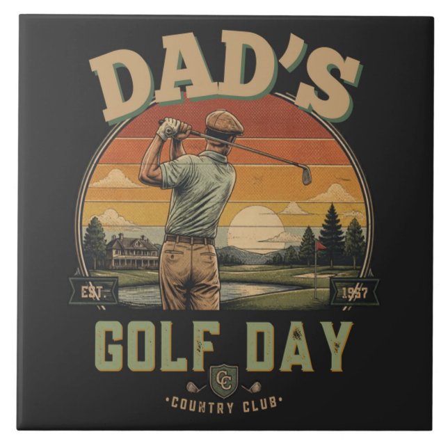 Vaters Golf-Tag Fliese (Vorderseite)