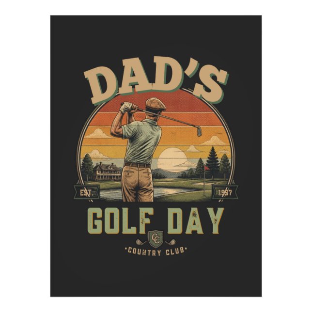 Vaters Golf-Tag Fotodruck (Vorne)