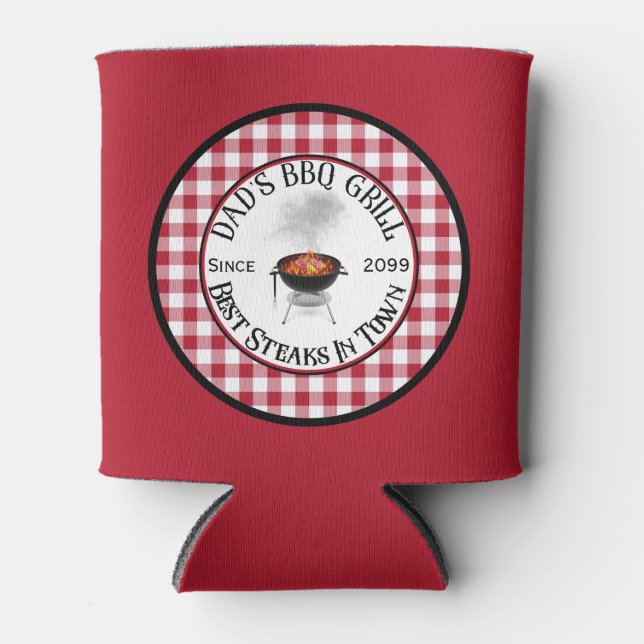 Vaters GRILLEN Grill Beste Steaks in der Stadt Dosenkühler (Vorderseite)