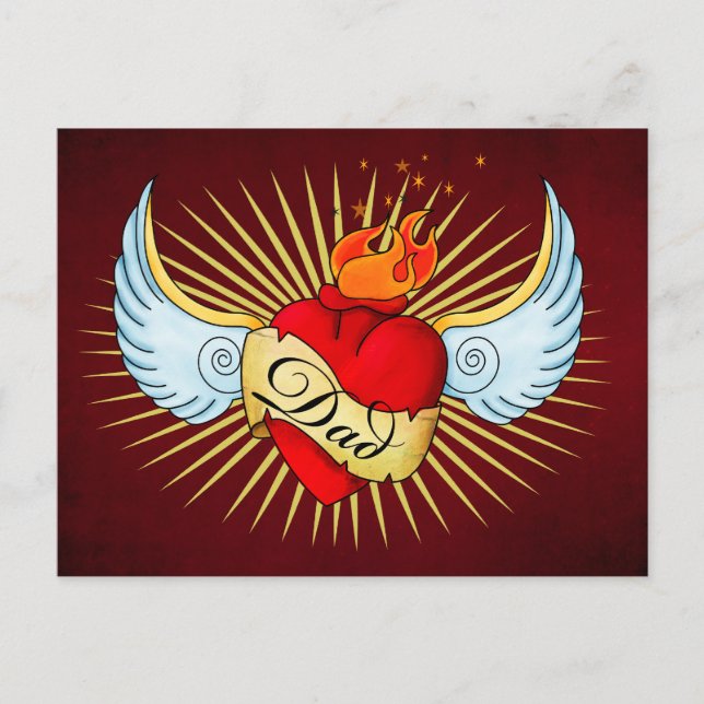 Vaters Herz Postkarte (Vorderseite)