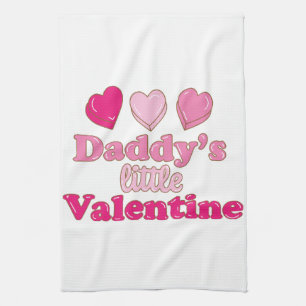 Vaters kleine Valentinsdesign mit Herzen Geschirrtuch