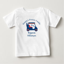 Vaters Kleiner Typ Golf Cart Name Monogram Baby T-shirt