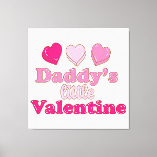 Vaters kleines Valentinsdesign mit Herzen Leinwanddruck