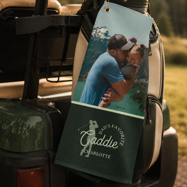 Vaters Lieblings-Caddie-Foto Golfhandtuch (Dad’s Favorite Caddie Photo Golf Towel)