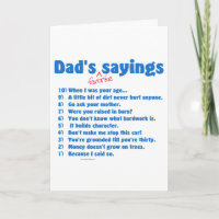 Vaters Lieblings-Redewendungen über Geschenke für