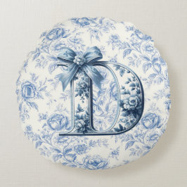 Vaters Light Blue Chinoiserie Round Pillow Rundes Kissen