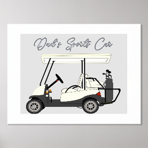 Vaters Mama Sportwagen Golf Cart Fox Plakat Foliendrucke