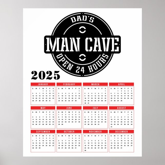 Vaters Männerhöhle 2025 Kalender Poster (Vorne)