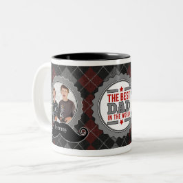 Vaters Mustache Der beste Vater im Welt-2-Foto Zweifarbige Tasse