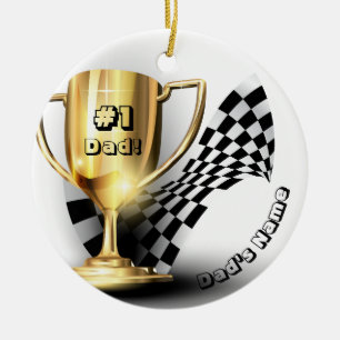 Vaters Name Gold Trophäe #1 Vater Keramik Ornament