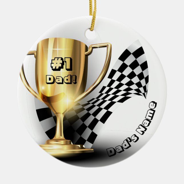 Vaters Name Gold Trophäe #1 Vater Keramik Ornament (Vorne)