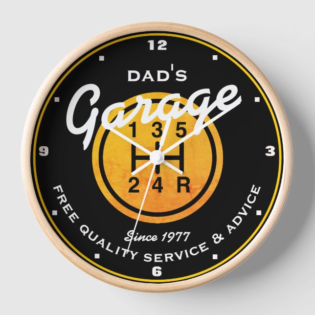 Vaters oder irgendein Name Garage Gold Shift Knobl Uhr (Vorderseite)