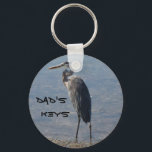 Vaters, Schlüssel Schlüsselanhänger<br><div class="desc">Ein blauer Heron Posen auf diesem coolen Schlüsselanhänger perfekt für jeden Freund oder Liebsten.</div>