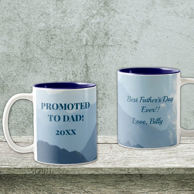 Vaters sind die besten und neuen Väter sind Extra  Zweifarbige Tasse (Personalize to add your names/dates.  Customize to change text, color or style.)