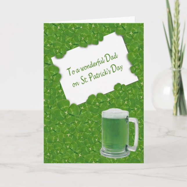Vaters St. Patrick's Day Vierblattklee Karte (Vorderseite)