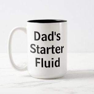 Vaters Starter Fluid Funny Morning Vatertag Zweifarbige Tasse