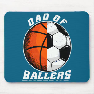 Vaters T-Shirt für Basketball- und Fußball-Papas H Mousepad