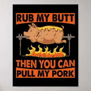 Vaters Tag Bbq Rub My Butt Schweinegrill Poster