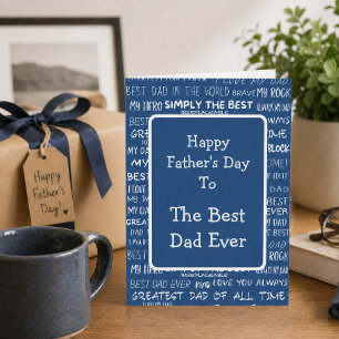 Vaters Tag Geschenk Schriftzug Typografie Muster Karte