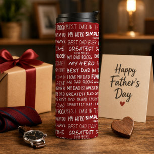 Vaters Tag Geschenk Schriftzug Typografie Muster R Thermosbecher