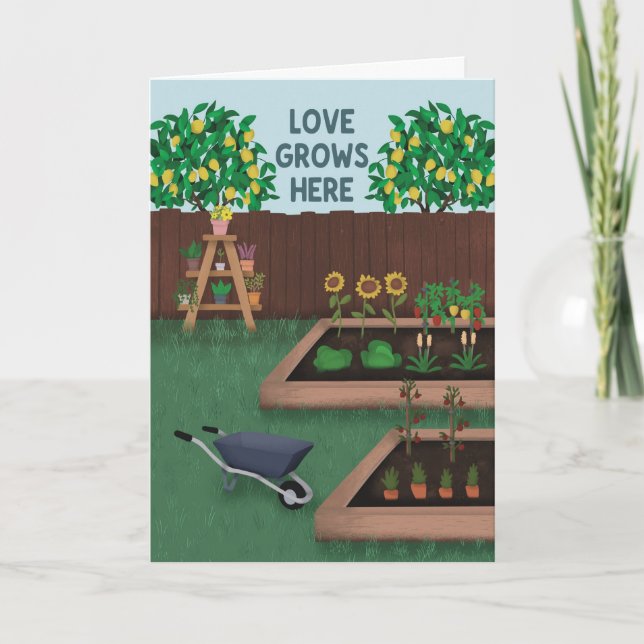 Vaters Tag Liebe wächst hier Garten Karte (Vorderseite)
