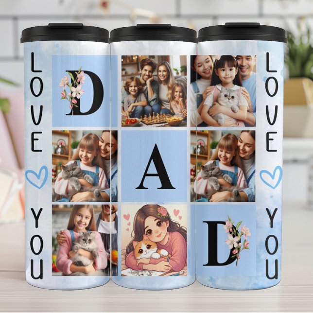 Vaters Tumbler: Familie, Liebe, Erinnerungen Thermosbecher (Von Creator hochgeladen)