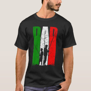 Vaters und Sohn Angel-Trip Angler Italien-Flagge T-Shirt