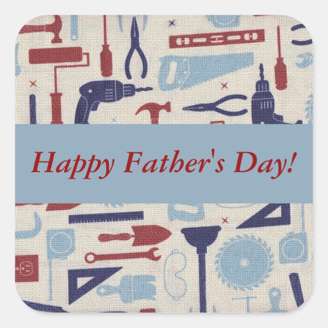 Vaters Werkzeugaufkleber Quadratischer Aufkleber (Vorderseite)