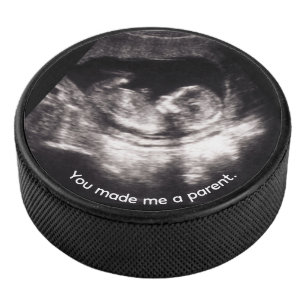 Vaterschaft Babysonogramm Ultraschall Vatertag Eishockey Puck