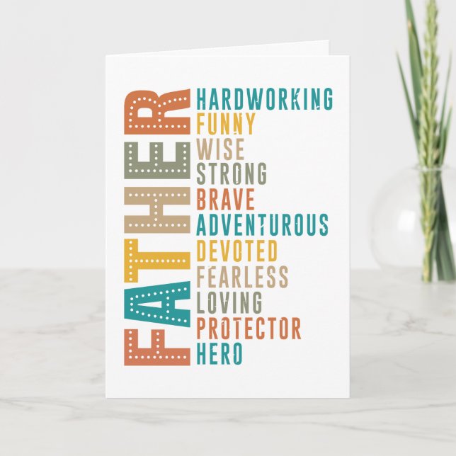 Vaterschaft eine Hommage an die Stärke jedes Vater Karte (Vorderseite)