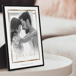 Vaterschaft EST Elegantes Schwarz-Gold-Rahmen-Foto Fotoplatte