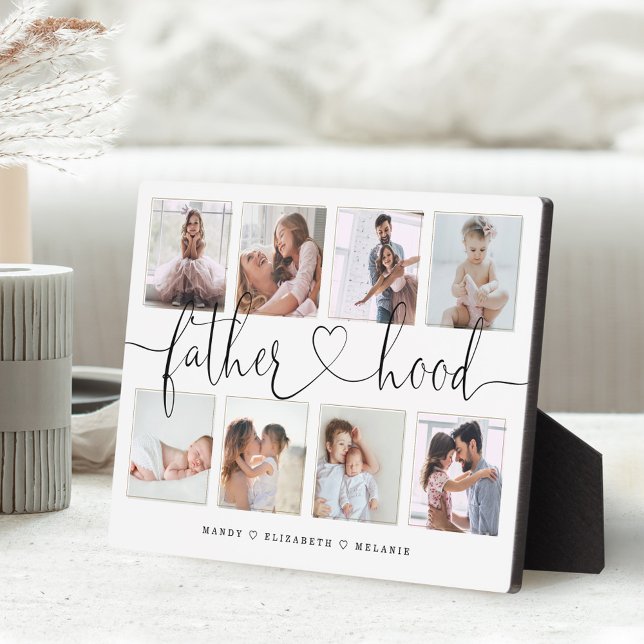 Vaterschaftsschrift | Geschenk für Väter Foto Coll Fotoplatte (Von Creator hochgeladen)