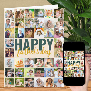 Vaterschaftstag-Fotocollage Große personalisierte  Karte