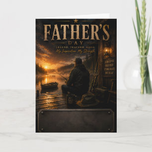Vaterschaftstag-Grußkarte für Papa zum Angeln Karte
