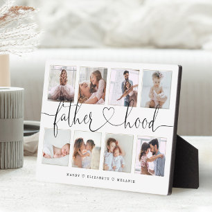 Vaterschrift Geschenk für Väter Foto-Kollage Fotoplatte