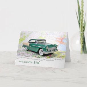 Vatertag 1955 Auto auf einer Straßenkarte Karte