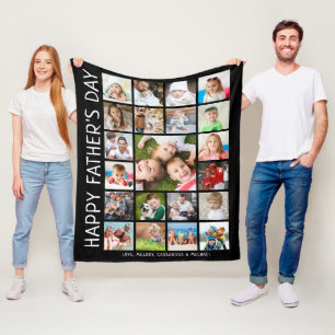 Vatertag 21 FotoCollage Personalisiert Keepake Fleecedecke