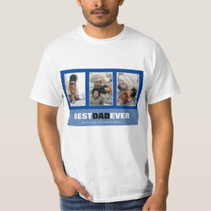 Vatertag 3 Foto Collage Custom T - Shirt
