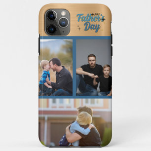 Vatertag! 3 Foto-Collage Gold Blau Trends Case-Mate iPhone Hülle