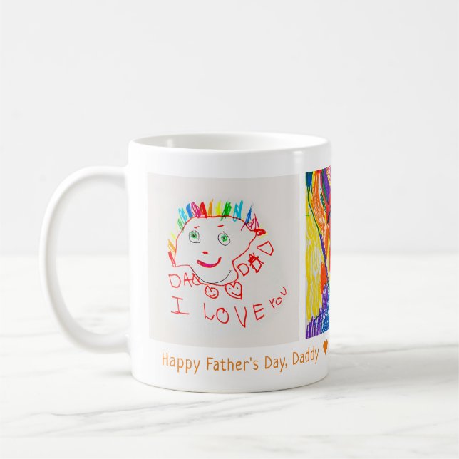 Vatertag 3 Foto Custom Kid's Art Kaffeetasse (Links)