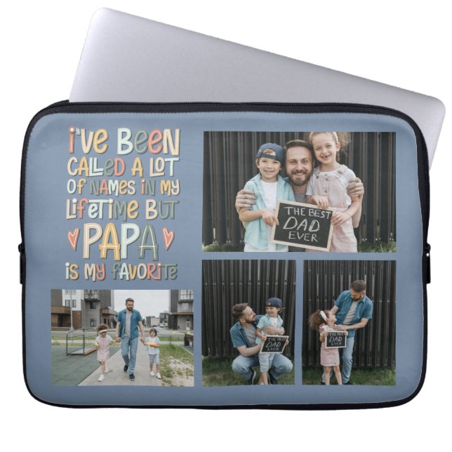 Vatertag 4 Foto-Collage Laptopschutzhülle (Vorderseite)