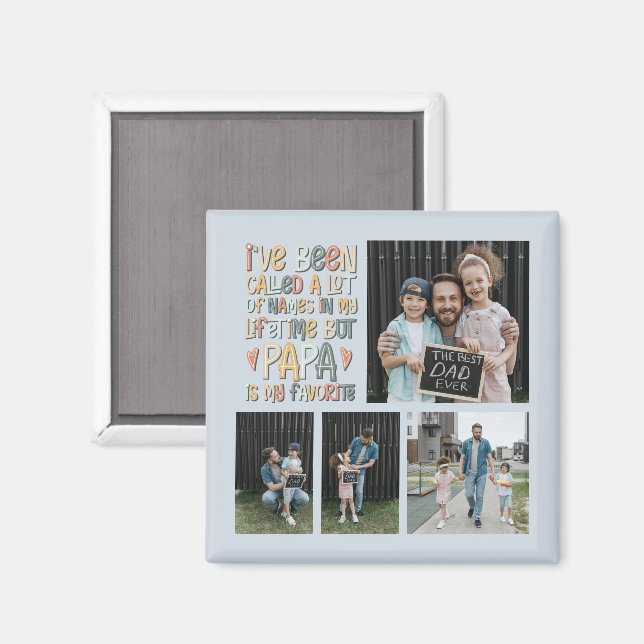 Vatertag 4 Foto-Collage Magnet (Vorderseite/Rückseite)