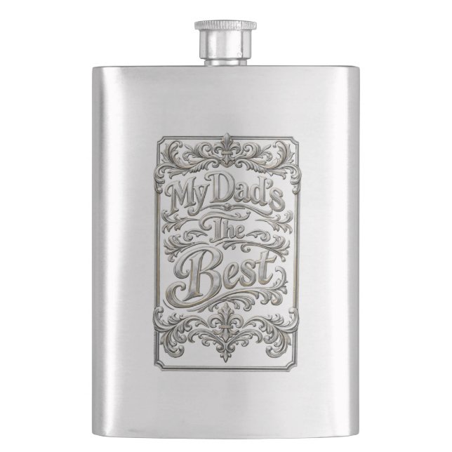 Vatertag 8 oz Edelstahl-Flasche Flachmann (Vorderseite)