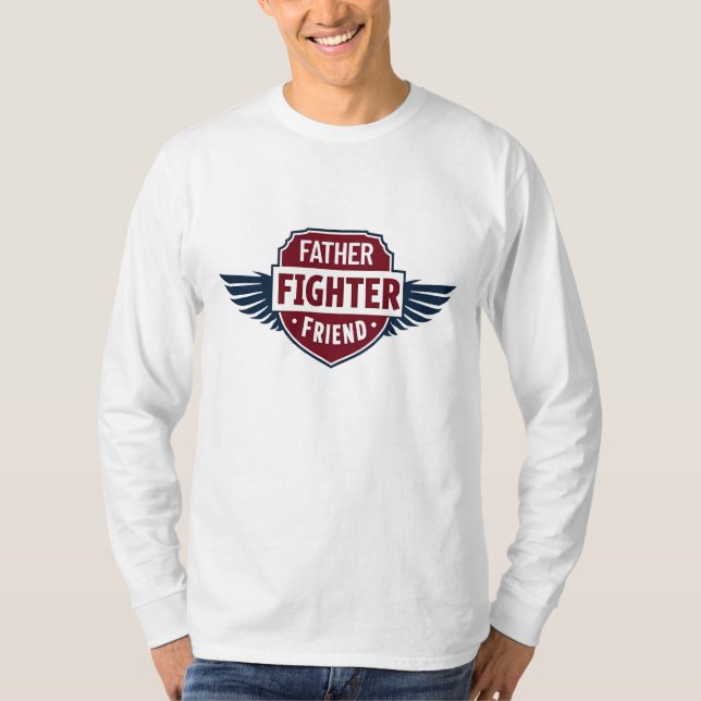 Vatertag Abzeichen Wing Fater Kämpfer Freund. T-Shirt (Vorderseite)