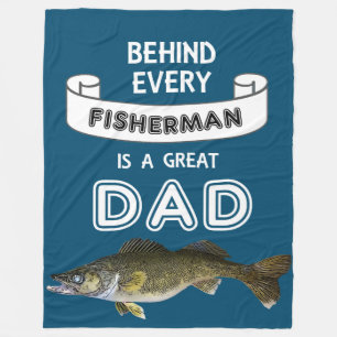 Vatertag Angeln Großer Vater Walleye Fleecedecke