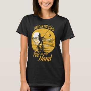 Vatertag-Angeln Retro-Sonnenuntergang Lustiger Ang T-Shirt