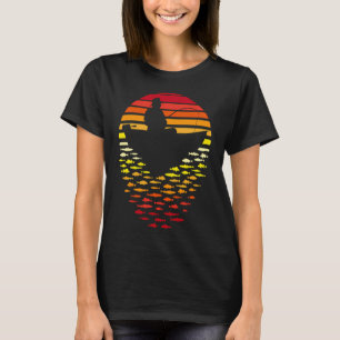 Vatertag-Angeln Retro-Sonnenuntergang Lustiger Ang T-Shirt