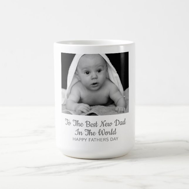 Vatertag aus dem neuen Baby-Foto Kaffeetasse (Mittel)