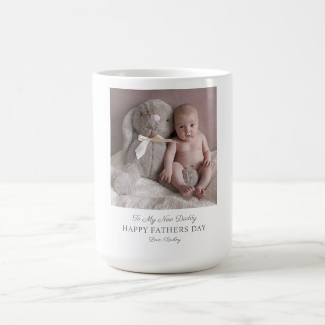 Vatertag aus dem neuen Baby-Foto Kaffeetasse (Mittel)