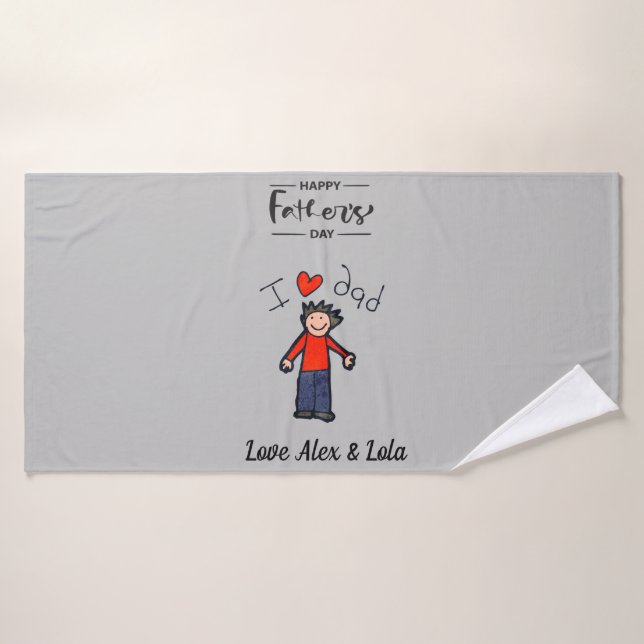Vatertag Badetuch. "Ich Liebe meinen Vater". Badehandtuch (Badehandtuch)